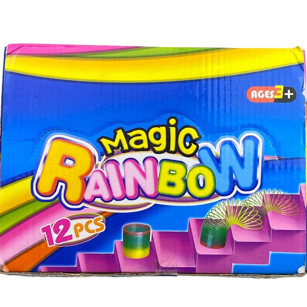 Magic Rainbow Spring Toy 12‎ Piece Kids Party Favor Colorful Neon NIB